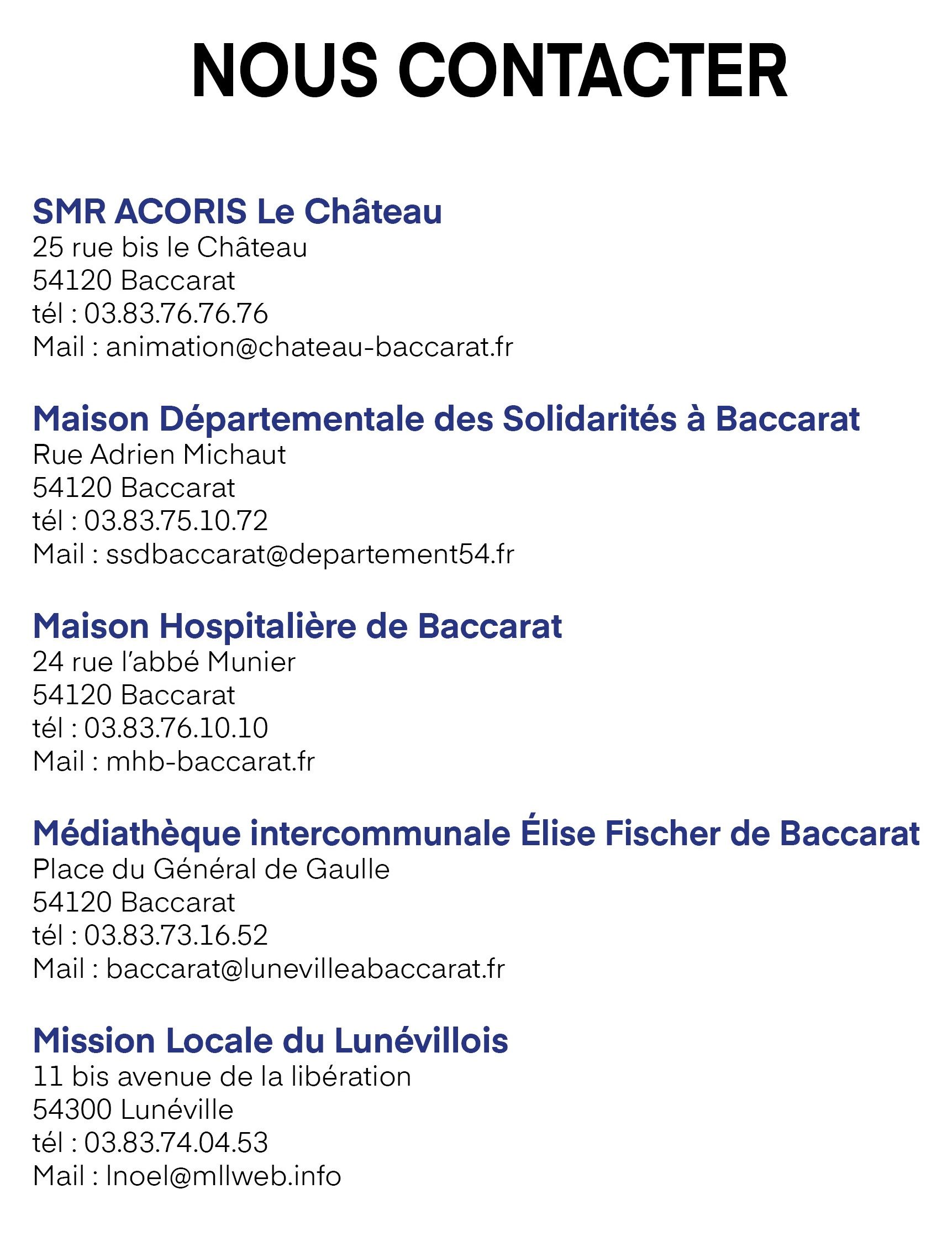 FLYER BACCARAT nous contacter